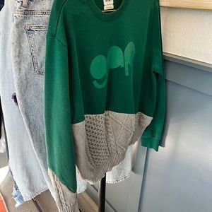 SOLD🚨Custom Made Green & Gray Gap sweater sweatshirt combination
